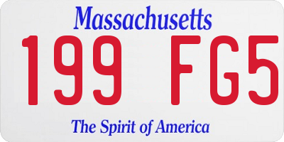 MA license plate 199FG5