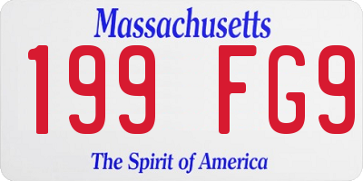 MA license plate 199FG9