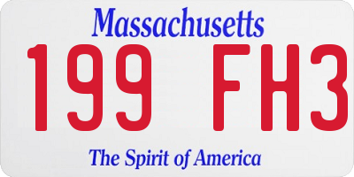 MA license plate 199FH3