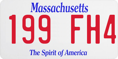 MA license plate 199FH4