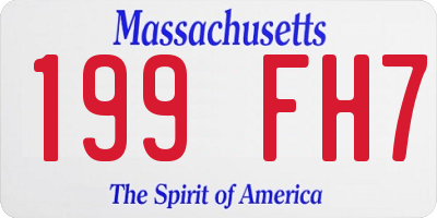 MA license plate 199FH7