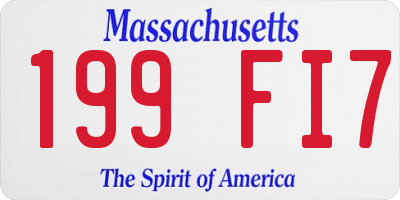 MA license plate 199FI7