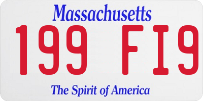 MA license plate 199FI9