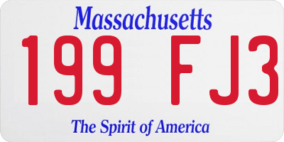MA license plate 199FJ3
