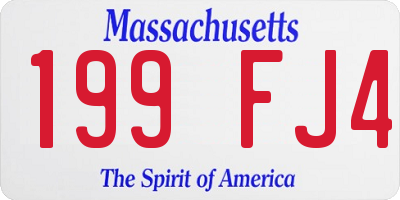 MA license plate 199FJ4