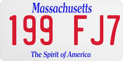MA license plate 199FJ7