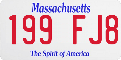 MA license plate 199FJ8