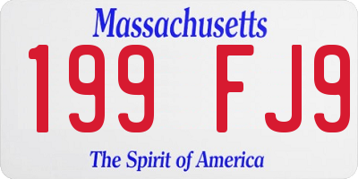 MA license plate 199FJ9