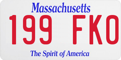 MA license plate 199FK0