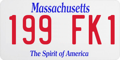 MA license plate 199FK1