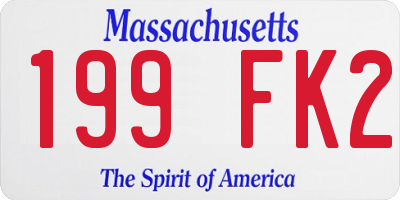 MA license plate 199FK2