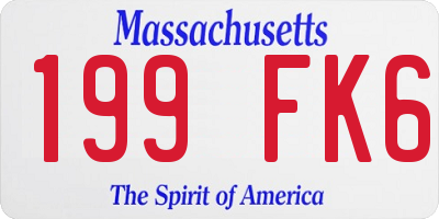 MA license plate 199FK6