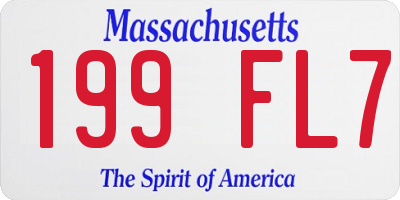 MA license plate 199FL7