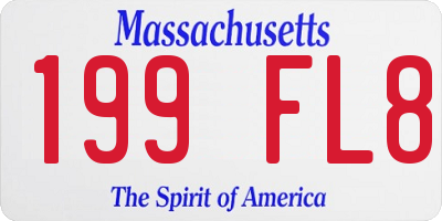 MA license plate 199FL8