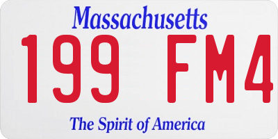 MA license plate 199FM4