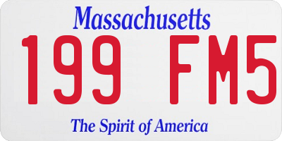 MA license plate 199FM5