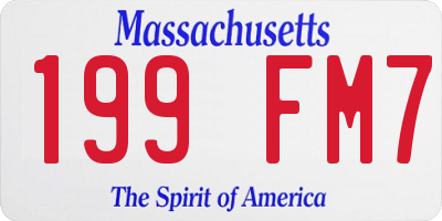 MA license plate 199FM7