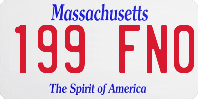 MA license plate 199FN0