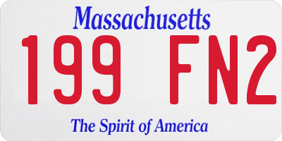 MA license plate 199FN2