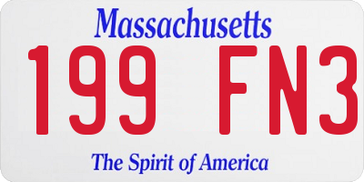 MA license plate 199FN3