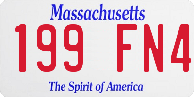 MA license plate 199FN4