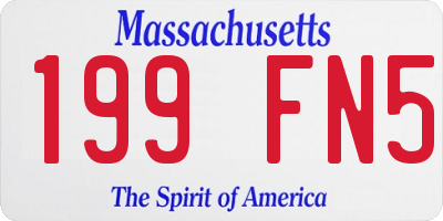 MA license plate 199FN5