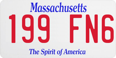 MA license plate 199FN6