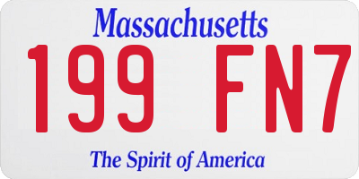 MA license plate 199FN7