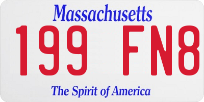 MA license plate 199FN8