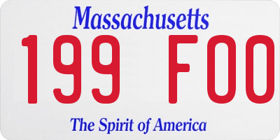 MA license plate 199FO0