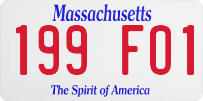 MA license plate 199FO1