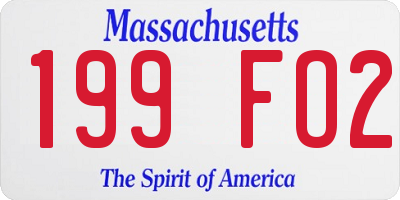 MA license plate 199FO2