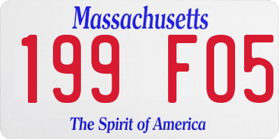 MA license plate 199FO5