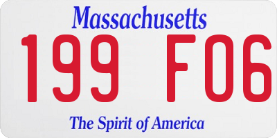 MA license plate 199FO6