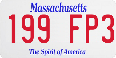 MA license plate 199FP3