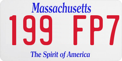 MA license plate 199FP7