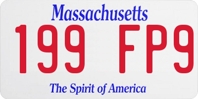 MA license plate 199FP9