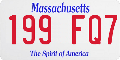MA license plate 199FQ7