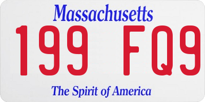 MA license plate 199FQ9