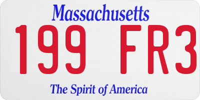 MA license plate 199FR3