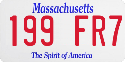 MA license plate 199FR7