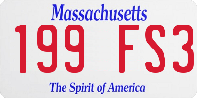MA license plate 199FS3