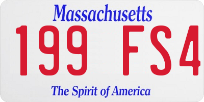 MA license plate 199FS4