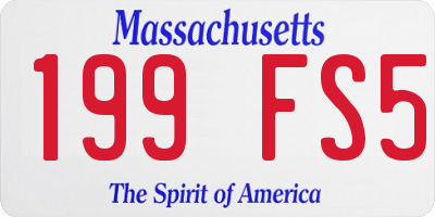 MA license plate 199FS5