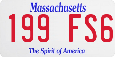 MA license plate 199FS6