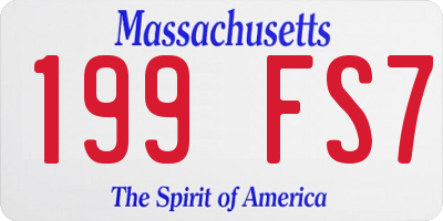 MA license plate 199FS7