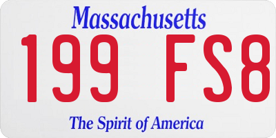MA license plate 199FS8