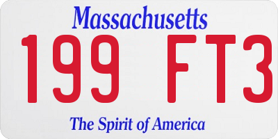 MA license plate 199FT3