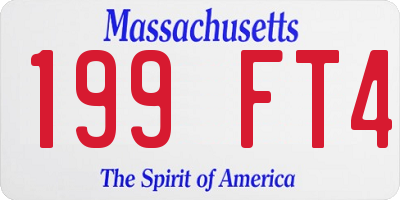 MA license plate 199FT4
