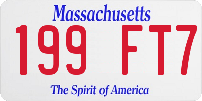 MA license plate 199FT7